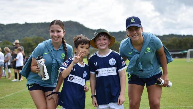 Members of the Junior Matildas made a special appearance at Endeavour Park, pending time coaching and working with junior players.