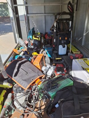 A search of the Glandore home also turned up a haul of power tools. Picture: SA Police