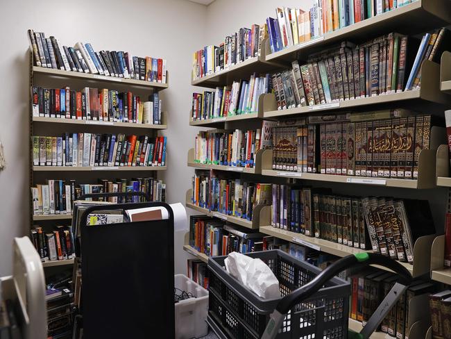 Inside the Supermax at Goulburn Correctional Centre, terror offenders have access to a library. Picture: Sam Ruttyn