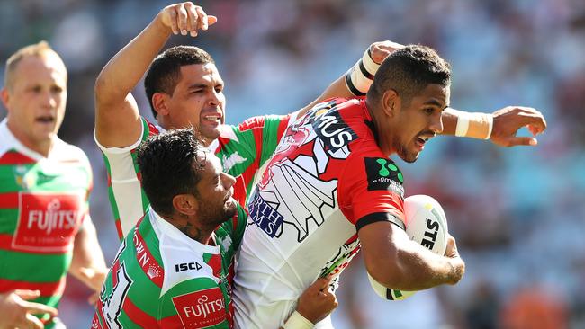 St George's Nene Macdonald during the South Sydney Rabbitohs v St. George-Illawarra Dragons Charity Shield rugby league game at ANZ Stadium, Sydney. Picture: Brett Costello