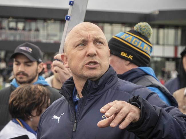 Cranbourne coach Steve O’Brien during last month’s Southern league finals. Picture: Valeriu Campan