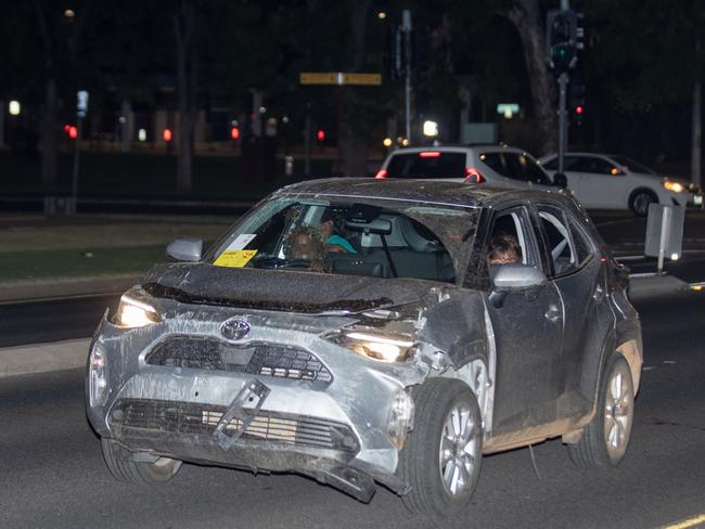 14-02-2024 - Children of Alice Springs, aged 10, 11 and 13 take a stolen Toyota Rav 4 for a joyride in the streets. Picture: Liam Mendes / The Australian