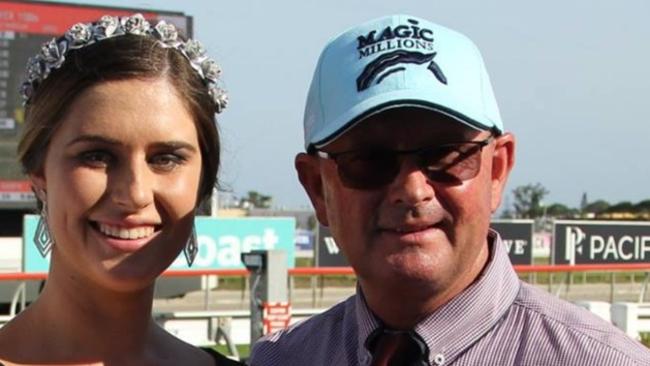 Jordan Edmonds with her father Toby, the trainer of Houtzen. Photo: Supplied