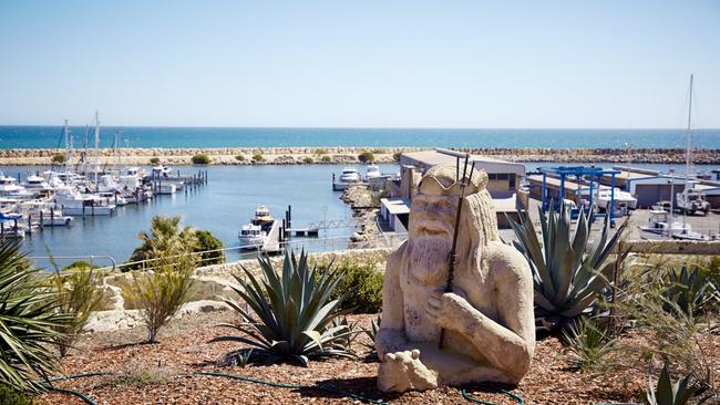 Atlantis Beach estate and its mascot, King Neptune, in Two Rocks, Western Australia.