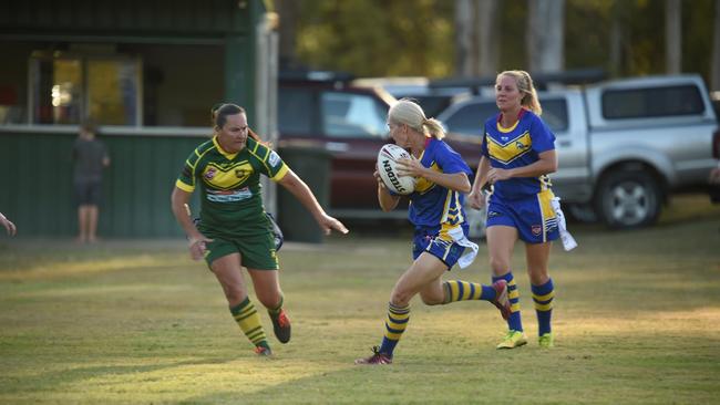 19/04/2023 - Monique Seymour in action for the Marlins NDRL Women’s Tag team against the Gin Gin Hawkettes. Picture: robertredfern.fotomerchant.com