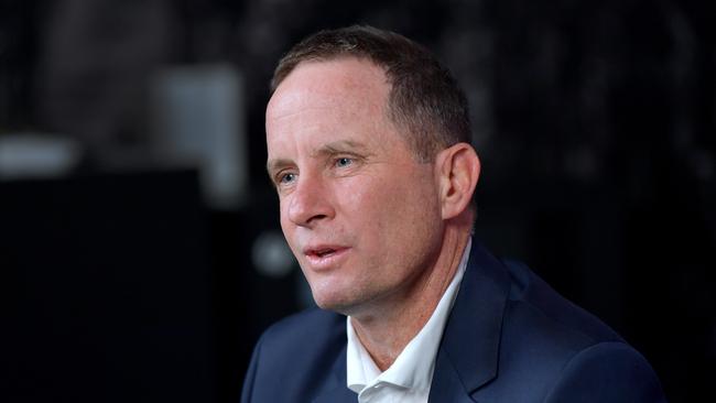 ADELAIDE, AUSTRALIA - SEPTEMBER 12: Don Pyke speaks to the media during an Adelaide Crows AFL press conference at West Lakes  on September 12, 2019 in Adelaide, Australia. Adelaide coach Don Pyke stepped down earlier today in the midst of the Adelaide Crows end of season review. (Photo by Mark Brake/Getty Images)