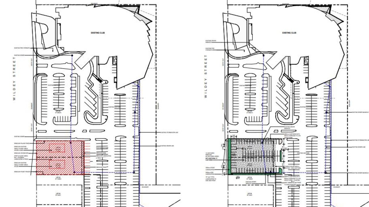 The site plan for the existing and the proposed Brother's Ipswich car park extension.