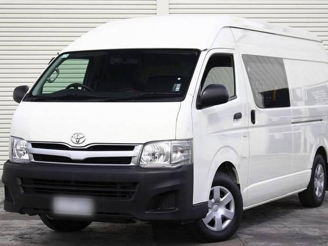 A white Toyota Hiace van has been spotted in popular spots for children. Picture: Supplied