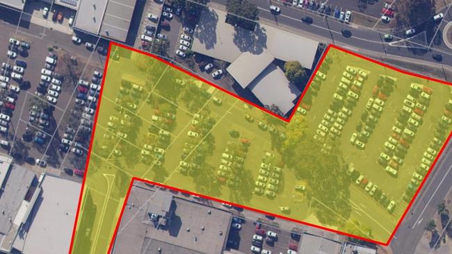 The Soper Place site where a new multi-storey carpark tower could be built. Picture: Six Map