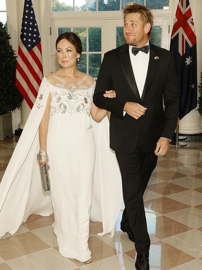 Curtis Stone and Lindsay arrive for the State Dinner at The White House honouring Australian PM Morrison in September 2019 in Washington,