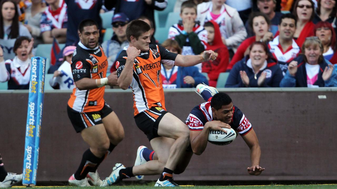 Daniel Tupou has come a long way since he scored a hat-trick in just his second NRL game. Picture; AAP Image/Action Photographics, Renee McKay