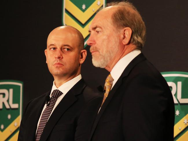 CEO Todd Greenberg with John Grant, Chairman of the ARL Commission. pic Mark Evans