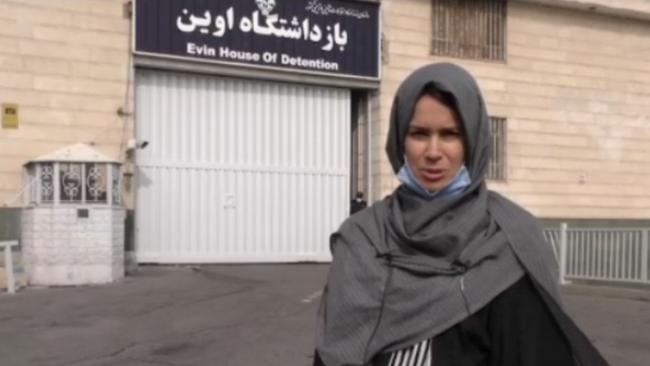 Kylie Moore-Gilbert leaves Iran’s Evin House of Detention. Picture: Irib News Agency