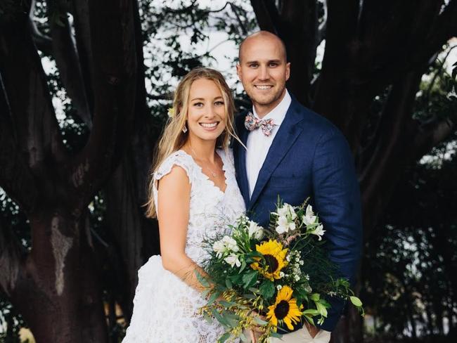 Ariana Neuman and Angus Greenwood celebrated their wedding day at his father’s home. Picture: Jack Chauvel