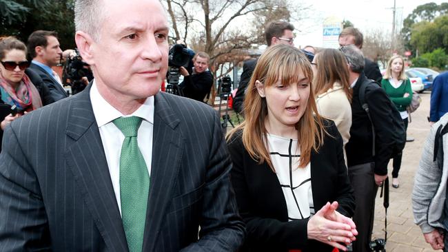 Premier Jay Weatherill and former Labor minister Grace Portolesi at Payneham in 2013.