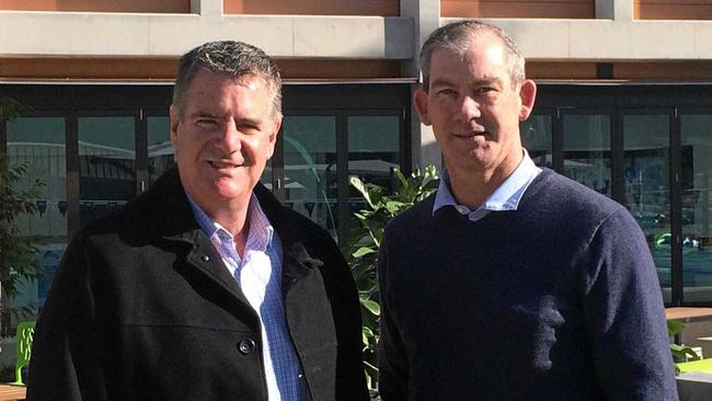 PRIVATE:  Minister Mark Furner (pictured with Mayor Mick Curran) confirmed the State Government does not support councils funding private legal action. Picture: Contributed