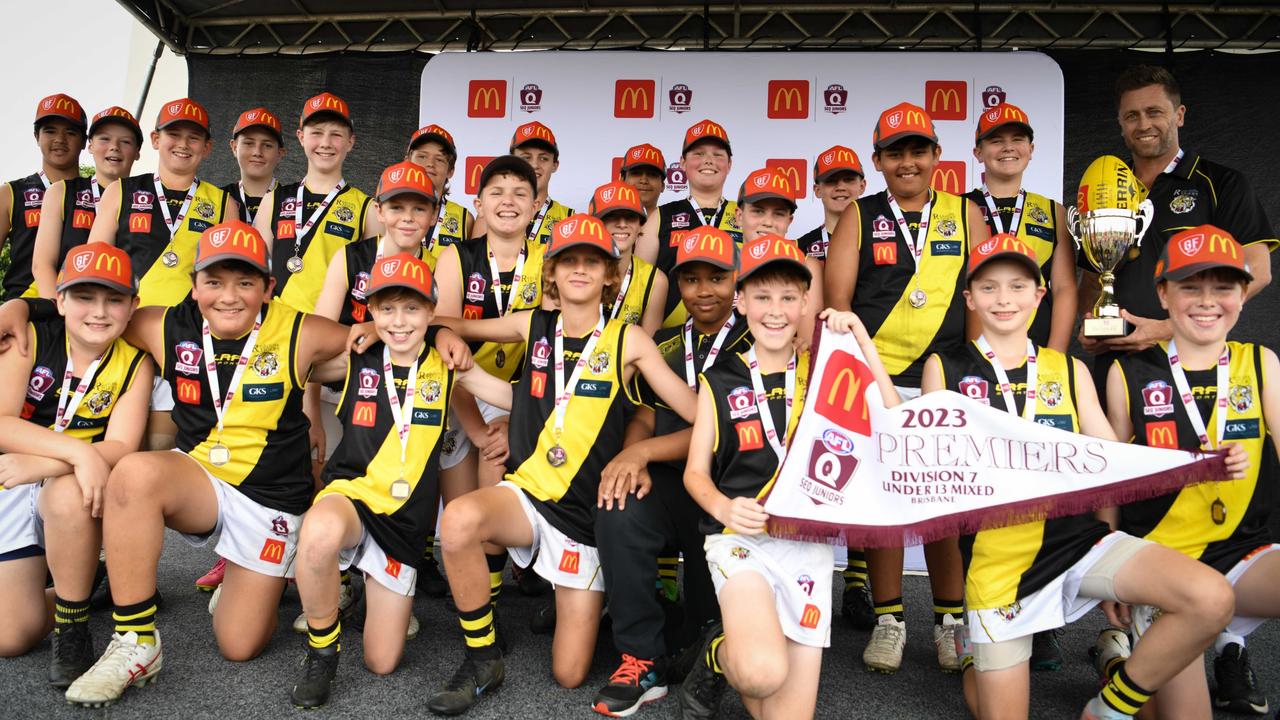 Redcliffe Tigers won the grand final in the Under 13 Mixed Div 7 competition for SEQJ. Picture: Supplied