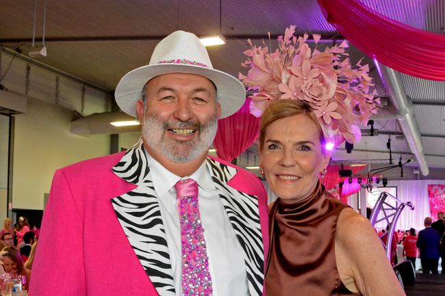 Steve Lines and Robyn Cameron at Pink Ribbon Race Day at Aquis GCTC, Bundall. Regina King