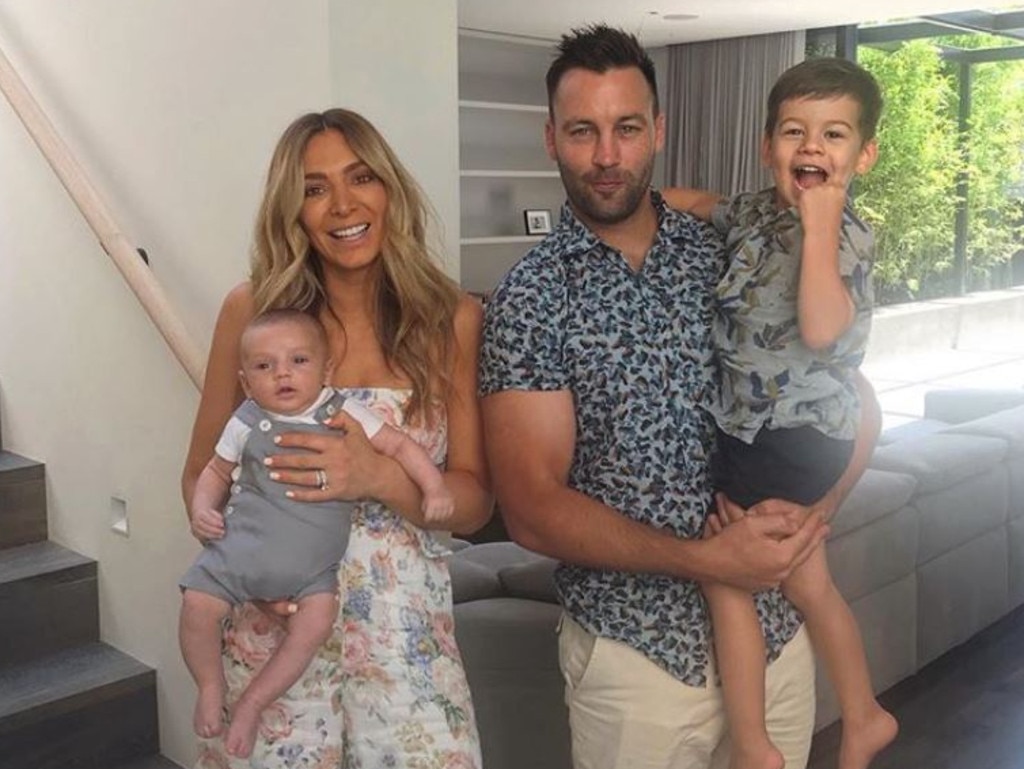 Nadia and Jimmy Bartel with their sons Henley and Aston.