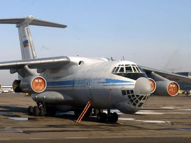 A Russian Ilyushin 76 transport plane at Moscow's airport. Picture: AFP