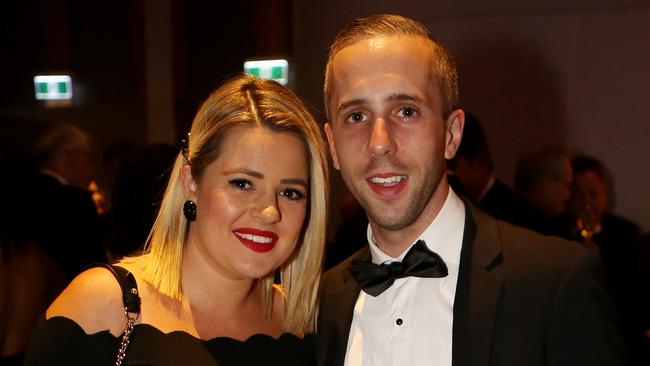 Brenton Avdulla with partner Taylor at the Everest Gala Dinner last year. Picture: Nikki Short