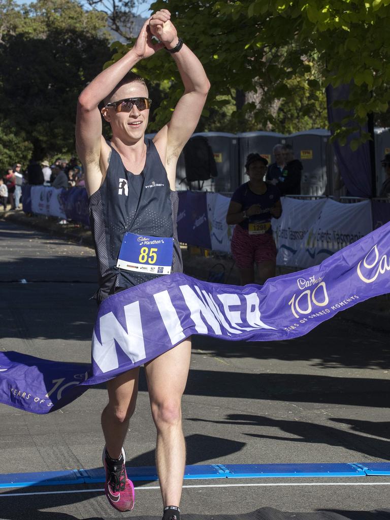 Richard Egan wins the Cadbury Marathon. Picture: Chris Kidd