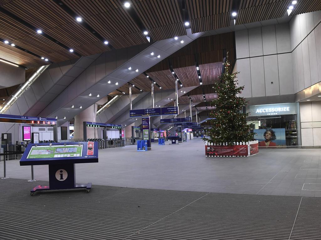 A deserted London Bridge station after is was closed following an incident in London. Picture: AP Photo/Alberto Pezzali.