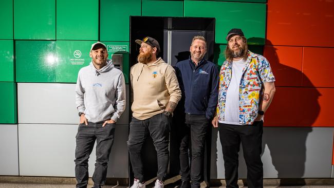 Zane Kirkwood Jeremy Edwards, John Mannion and Marc Ryan are a crack team going into communities to talk about mental health. Picture: Tom Huntley