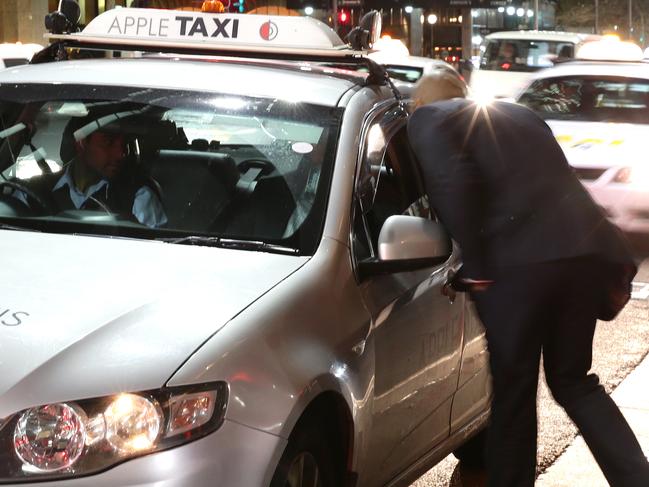 Taxi drivers are having to deal with drug and Ice affected passengers during their shift as the drug epidemic continues to rise. These drivers say they haven't been attacked but know of drivers who have. These passengers are not known to be under the influence of substance. Drivers pick up fares along George Street, Sydney. Pics Bill Hearne