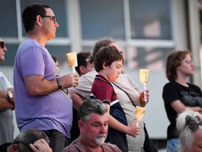 A vigil has been held on Torquay Beach for slain Hervey Bay Uber driver Scott Cabrie. Picture: Patrick Woods.