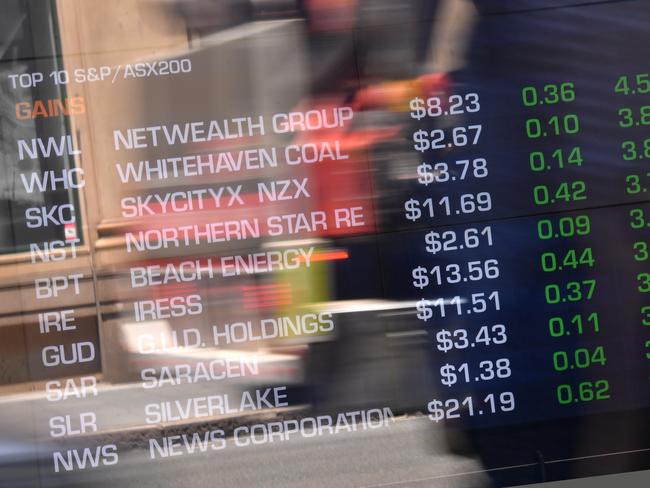 A truck is seen reflected on the Australian Stock Exchange (ASX) trading board in Sydney, Friday, January 3, 2020. (AAP Image/Mick Tsikas) NO ARCHIVING