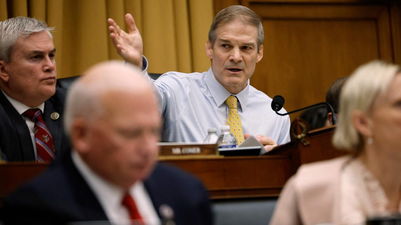 House Judiciary Committee Chairman Jim Jordan (C) questions former Special Counsel Robert Hur. (Photo by CHIP SOMODEVILLA / GETTY IMAGES NORTH AMERICA / Getty Images via AFP)