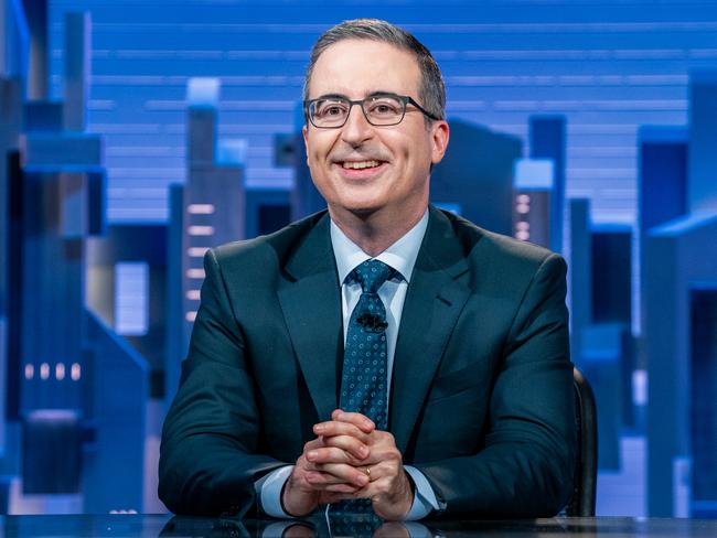 John Oliver on the set of Last Week Tonight.