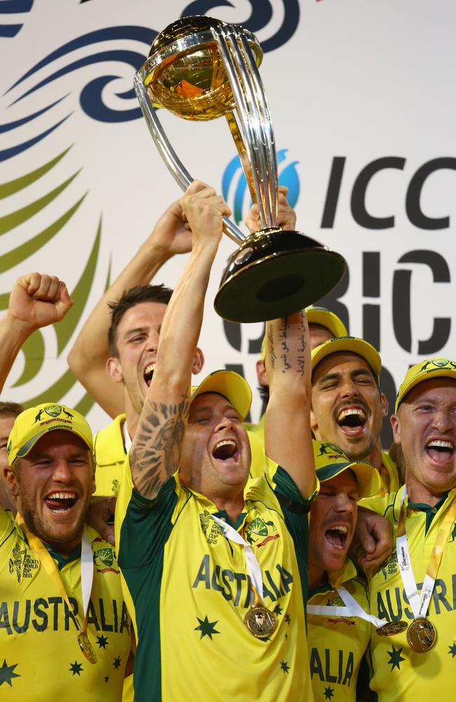 Michael Clarke led Australia to World Cup glory in 2015. Picture: Mark Kolbe/Getty Images