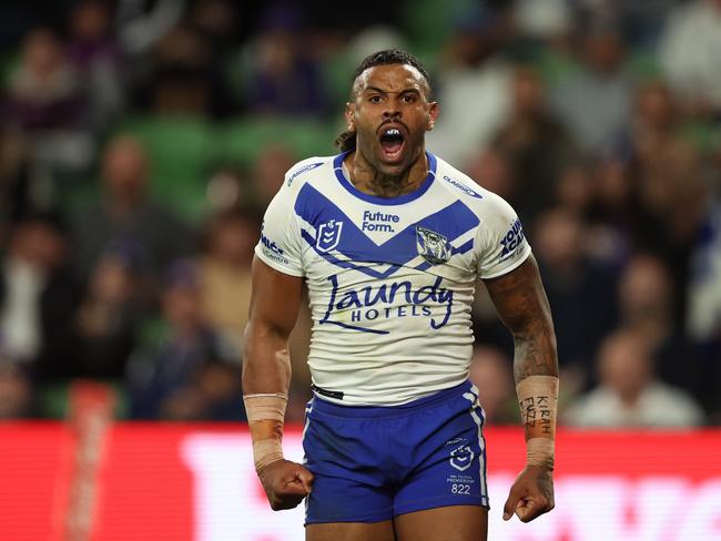 Josh Addo-Carr is having a field day at his old stomping ground of AAMI Park. Photo: Robert Cianflone/Getty Images