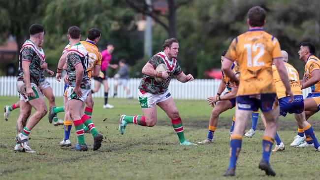 George Burgess continues on where he left off in the first half with more rampaging runs. Picture: Adam Wrightson Photography