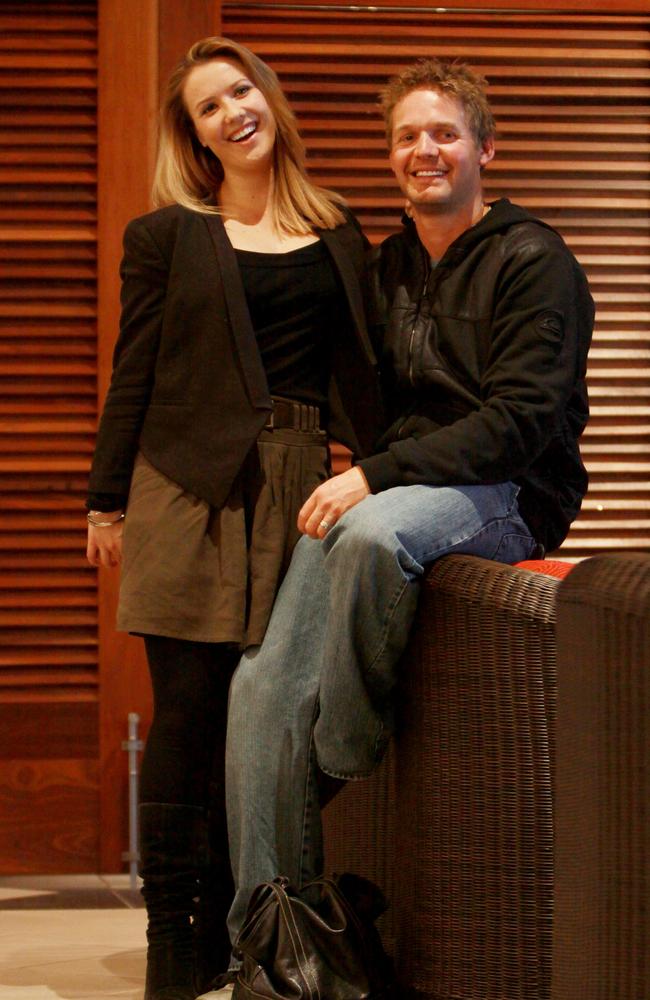 Abby Coleman and husband Scott Burdon when they announced they were expecting their first child.