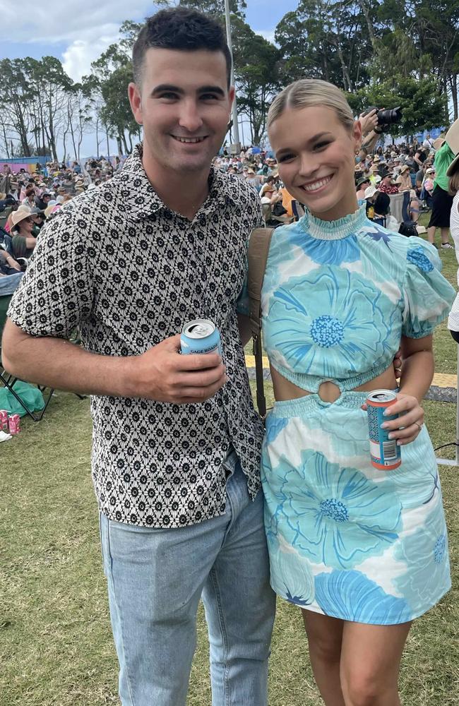 William Ramage and Hannah Walker at the SummerSalt festival at Seafront Oval, Pialba on March 9, 2024. Credit: Adam Miller