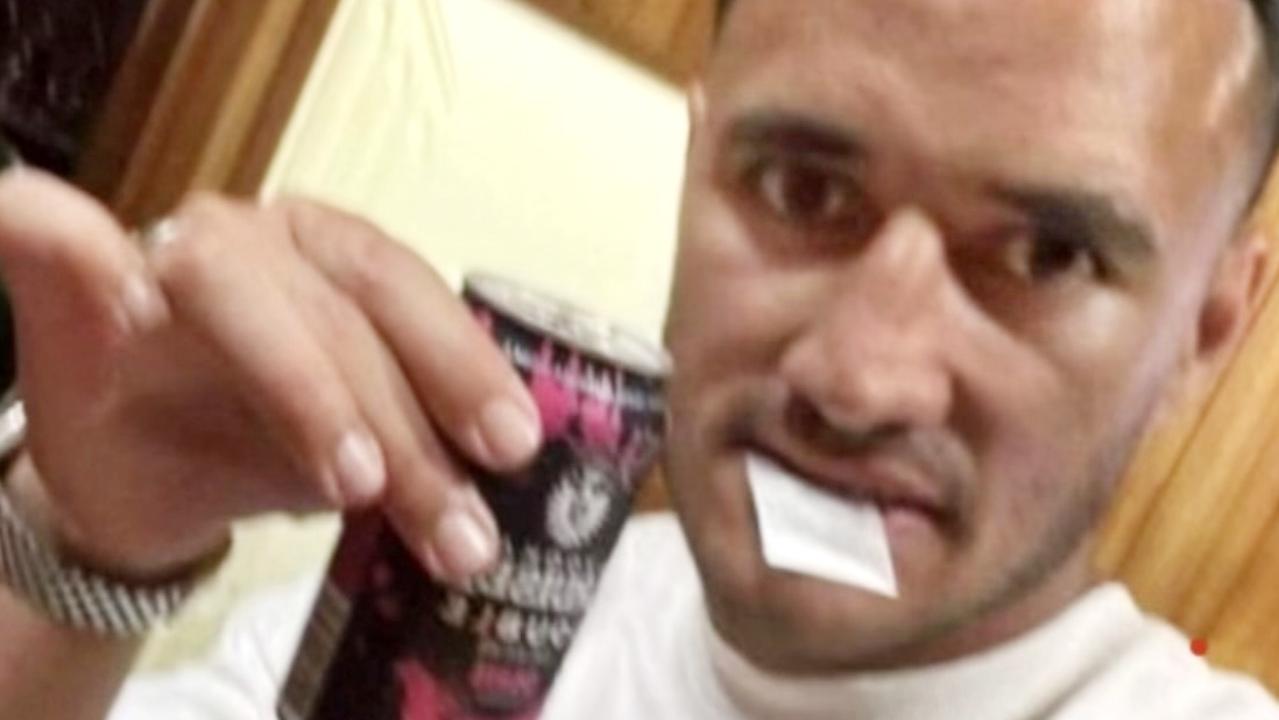 Instagram image of Valentine Holmes with a substance in his mouth.