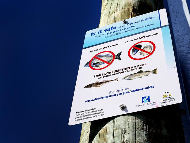 a sign near New Town Bay