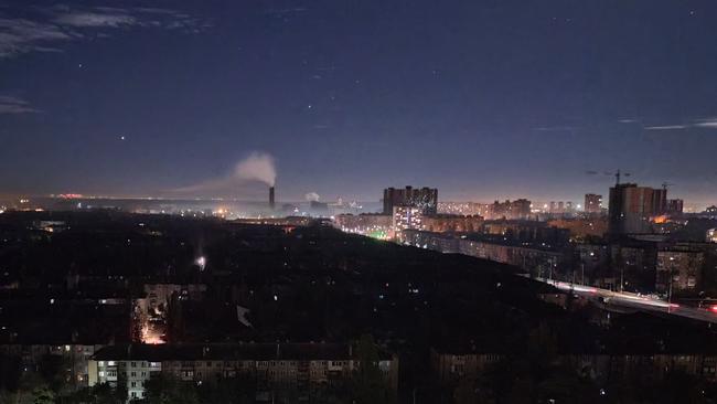 A view of Kyiv during a rolling blackout of parts of districts of the Ukrainian capital following rocket attacks to critical infrastructures, amid the Russian invasion of Ukraine. Picture: Eugene Kotenko / AFP