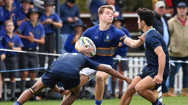 Churchie player Mac Kelley GPS first XV rugby between Churchie and Brisbane Grammar School. Saturday September 3, 2022. Picture, John Gass