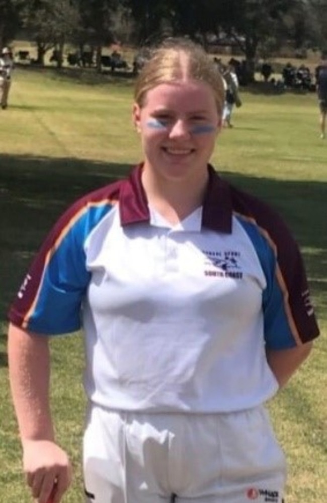 South Coast 13-15 years girls cricket team. Pictured: Paige Simpson