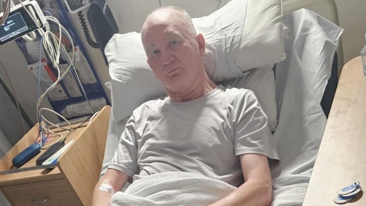 Grant Williams, who runs the Stable Of Stars leasing group in star horse King Colorado, pictured when he was recovering in hospital from a life-threatening stroke. Picture: Supplied