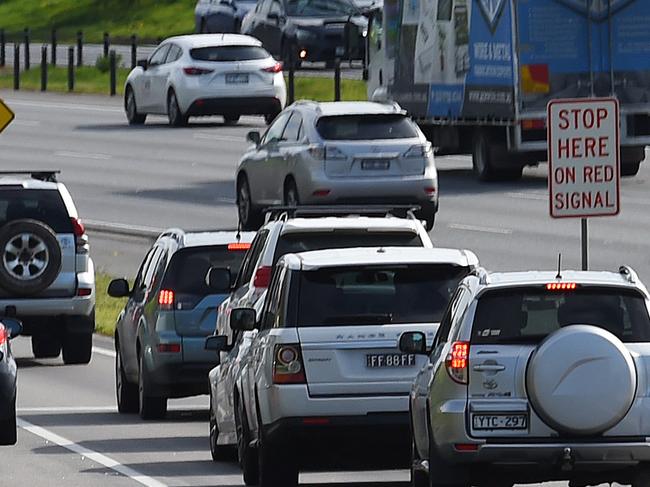 Monash Freeway traffic from Blackburn Road overpass. Picture: Josie Hayden