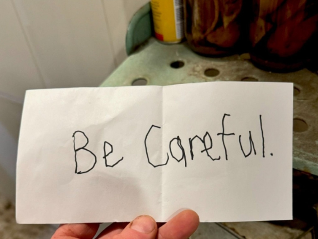 A Sydney bakery owned by TV personality Ed Halmagyi has been targeted in an anti-Semitic attack with this note lift under the door. Picture: Instagram