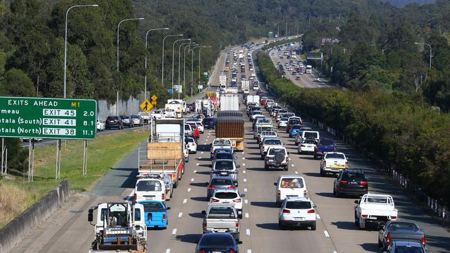 Traffic congestion on the M1. Pic by David Clark