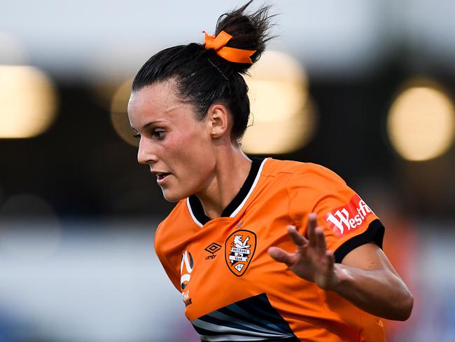 Hayley Raso plays for the Roar during the round 12 W-League match between the Brisbane Roar and Sydney FC on January 19, 2019. Picture: AAP/Albert Perez