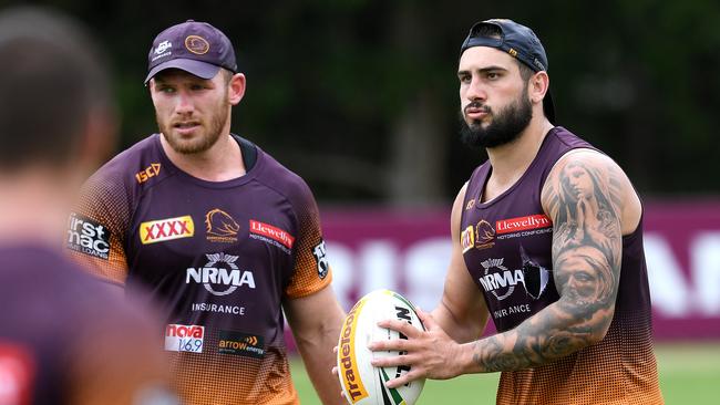 Matt Lodge and Jack Bird were allegedly involved in a heated scuffle. Picture: AAP Image/Dan Peled