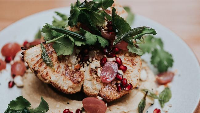 Roasted cauliflower, hummus and pomegranate at Sparkke at the Whitmore Picture: Supplied